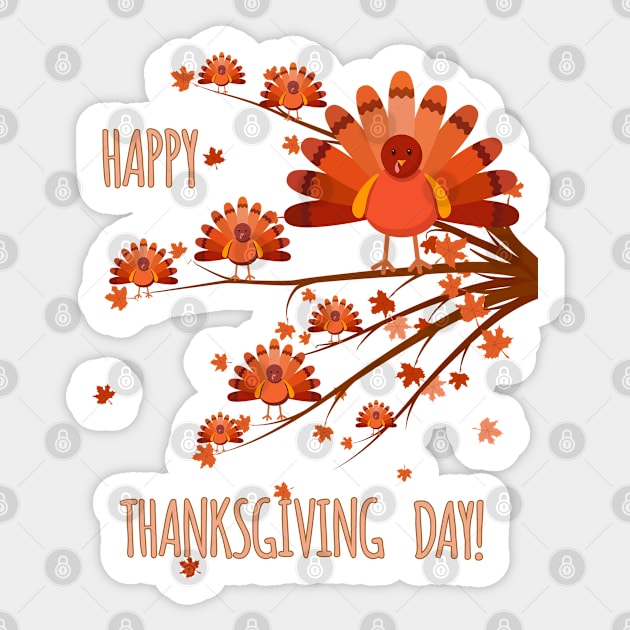 Happy Holiday - Thanksgiving Day Sticker by KrasiStaleva